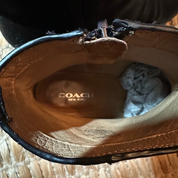 Coach Black Mohair Ankle Boots, Size 6 - Picture 9 of 13
